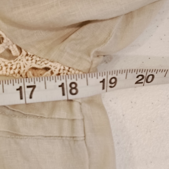 Malvin Hamburg Germany I love Linen Womens Blouse Sm Button Up Collar 100% Linen - Picture 10 of 11